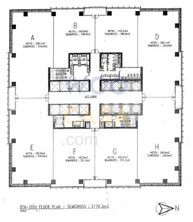 Sewa Kantor Equity Tower SCBD Bare Condition 2170SQM