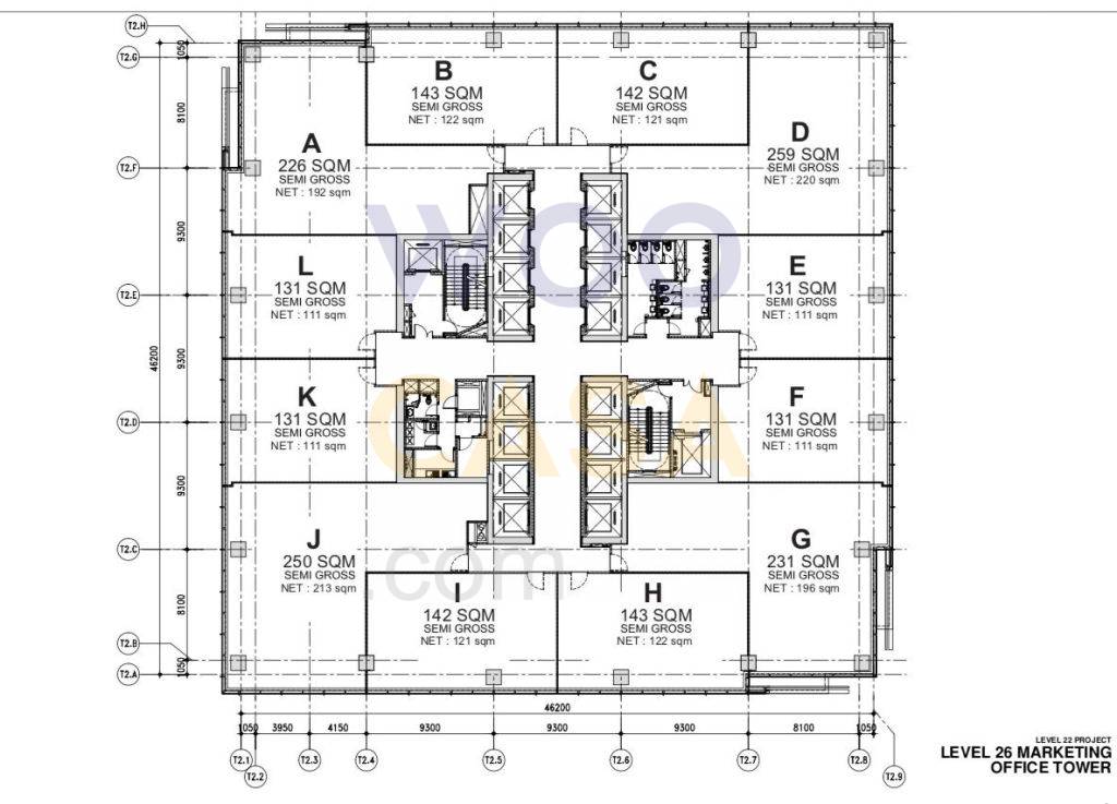 Sewa Kantor Pakuwon Tower Jakarta 262sqm Furnished Siap Pakai