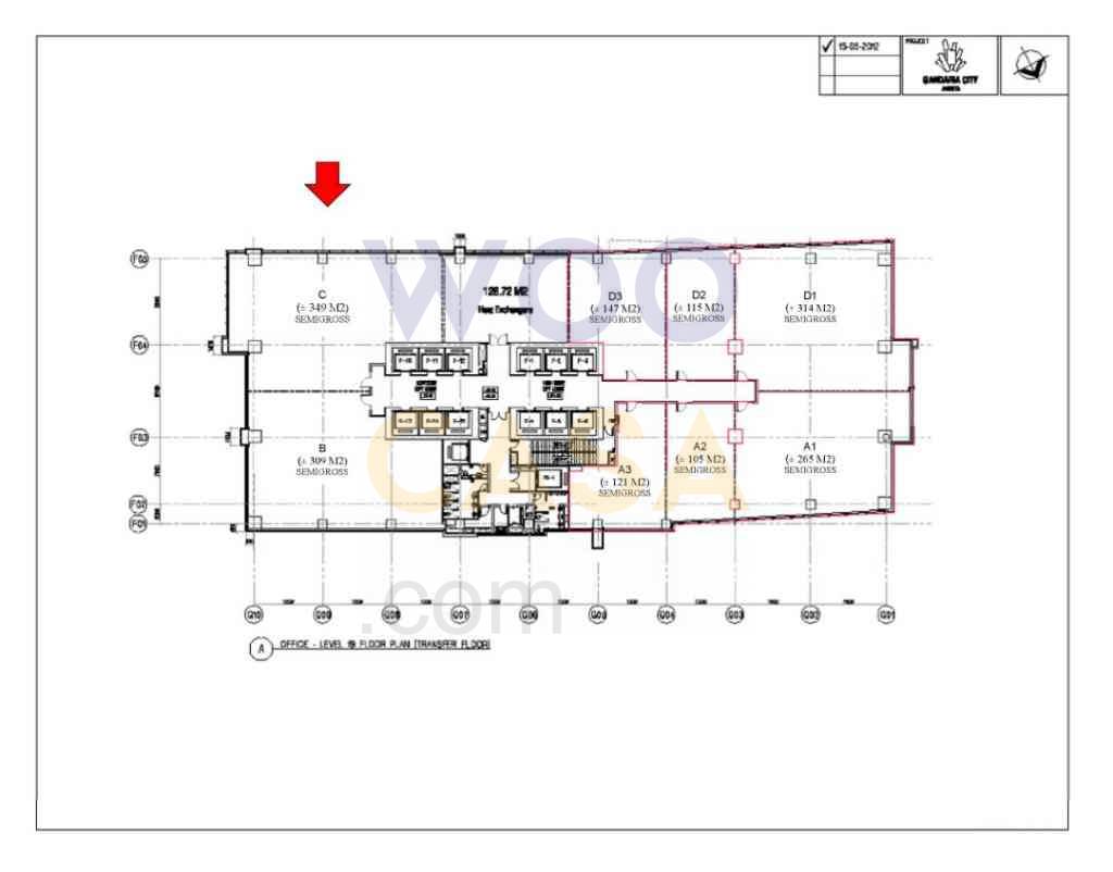 Sewa Kantor Gandaria 8 Luas 314 sqm Bare